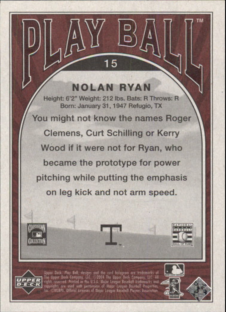 2004 Upper Deck Play Ball #15 Nolan Ryan back image