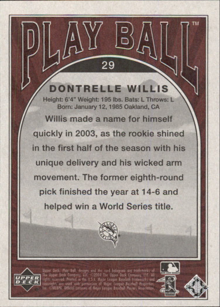 2004 Upper Deck Play Ball #29 Dontrelle Willis back image