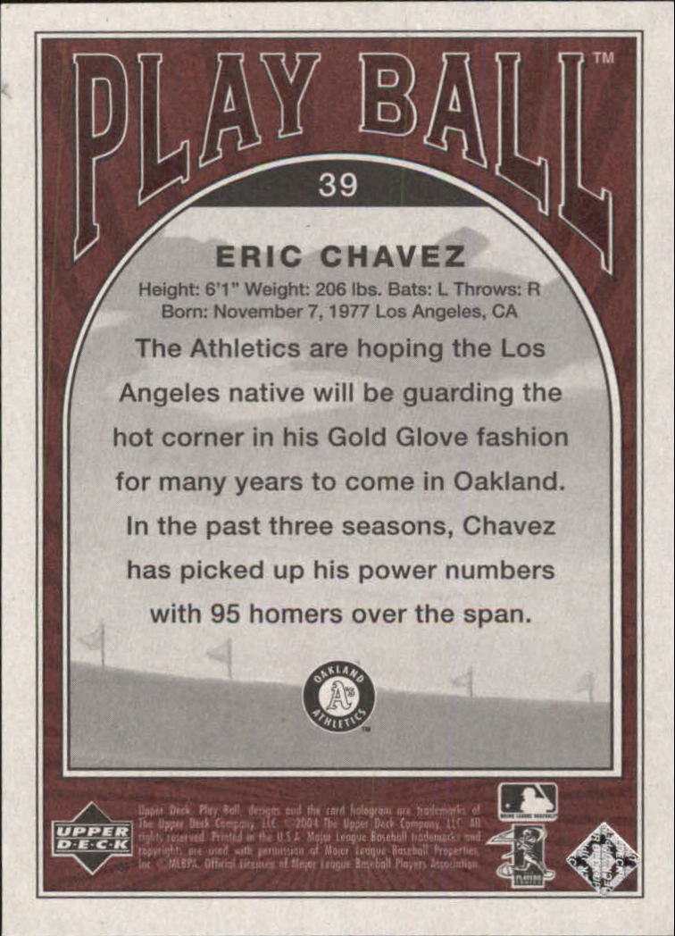 2004 Upper Deck Play Ball #39 Eric Chavez back image