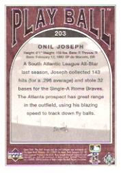 2004 Upper Deck Play Ball #203 Onil Joseph RC back image