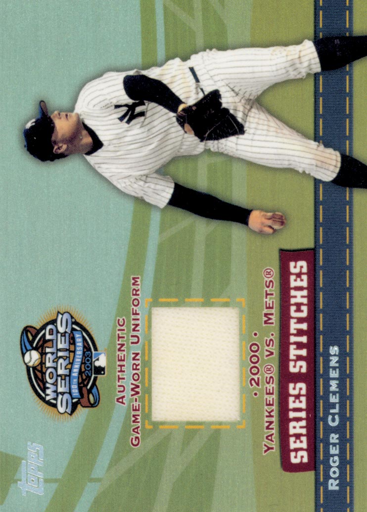 2004 Topps Series Stitches Relics #RC Roger Clemens Uni C