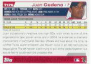 2004 Topps Traded #T175 Juan Cedeno FY RC back image