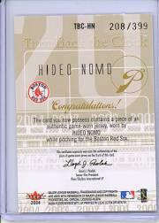 2004 Ultra Turn Back the Clock Jersey Copper #HM Hideo Nomo Sox back image
