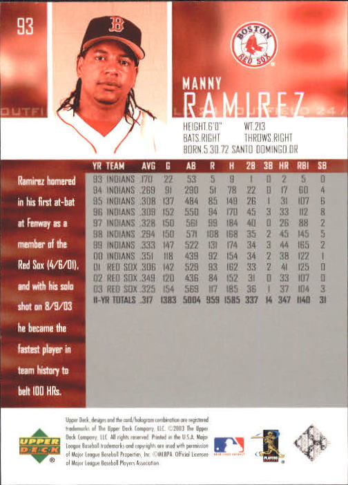 A2000- 2004 Upper Deck BB Card #s 1-261 +Rookies -You Pick- 15+ FREE US SHIP - Picture 177 of 469