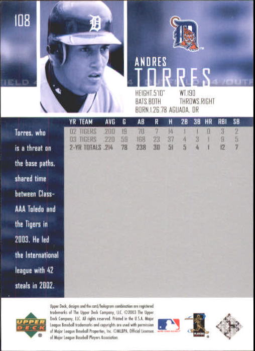 A2000- 2004 Upper Deck BB Card #s 1-261 +Rookies -You Pick- 15+ FREE US SHIP - Picture 203 of 469
