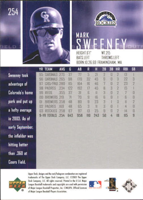 A2000- 2004 Upper Deck BB Card #s 1-261 +Rookies -You Pick- 15+ FREE US SHIP - Picture 457 of 469