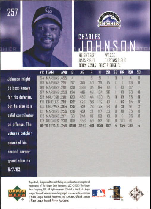 A2000- 2004 Upper Deck BB Card #s 1-261 +Rookies -You Pick- 15+ FREE US SHIP - Picture 463 of 469