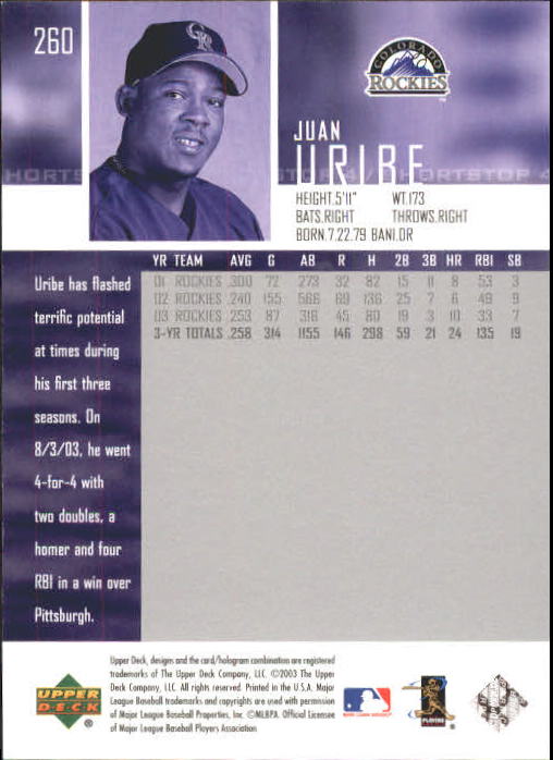 A2000- 2004 Upper Deck BB Card #s 1-261 +Rookies -You Pick- 15+ FREE US SHIP - Picture 469 of 469