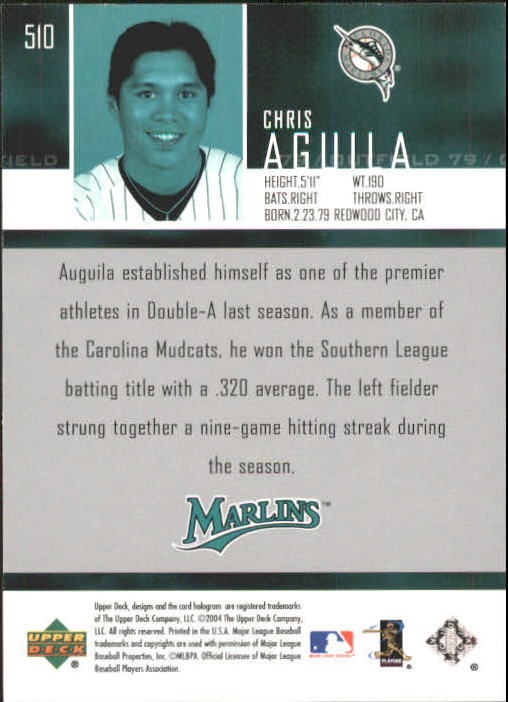 2004 Upper Deck #510 Chris Aguila SR RC back image