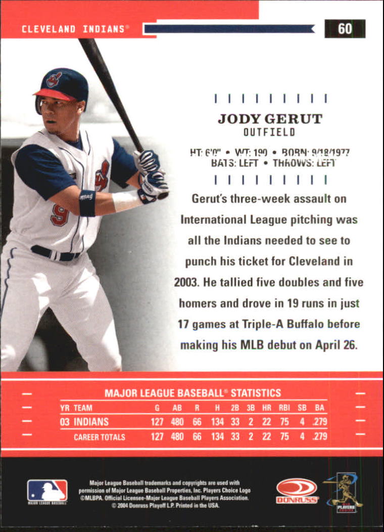 2004 Throwback Threads #60 Jody Gerut back image