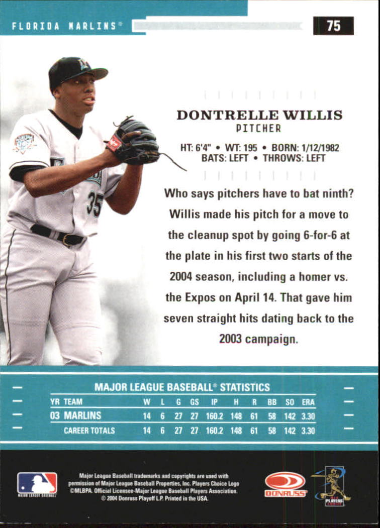 Dontrelle Willis Florida Marlins 2003 Home Baseball Throwback 