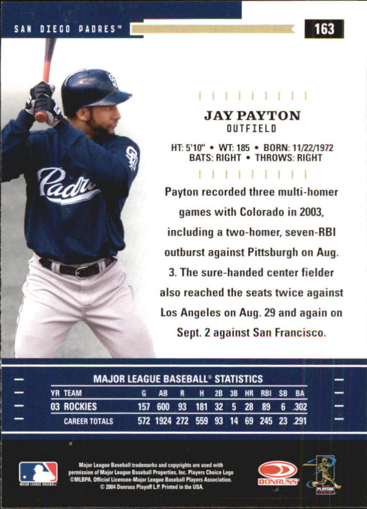 2004 Throwback Threads #163 Jay Payton back image