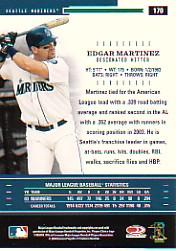 2004 Throwback Threads #170 Edgar Martinez back image