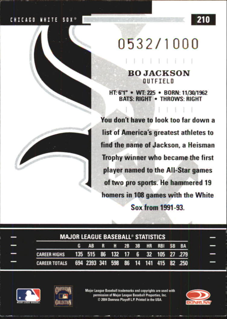 2004 Throwback Threads #210 Bo Jackson RET back image