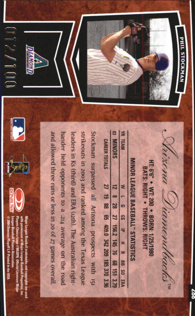 2004 Leaf Certified Cuts Marble Red #288 Phil Stockman ROO back image