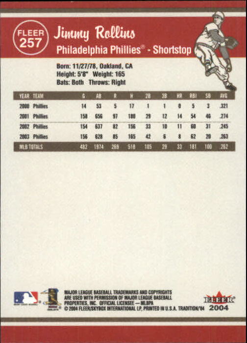 2004 Fleer Tradition Baseball "Main Set" Base Cards #251 to #500 - Picture 11 of 361