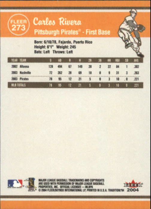2004 Fleer Tradition Baseball "Main Set" Base Cards #251 to #500 - Picture 35 of 361