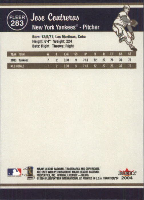 2004 Fleer Tradition Baseball "Main Set" Base Cards #251 to #500 - Picture 51 of 361