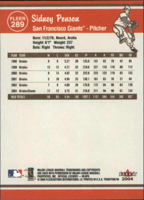 2004 Fleer Tradition Baseball "Main Set" Base Cards #251 to #500 - Picture 61 of 361