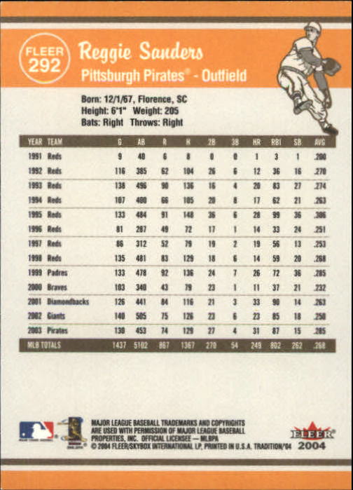 2004 Fleer Tradition Baseball "Main Set" Base Cards #251 to #500 - Picture 67 of 361