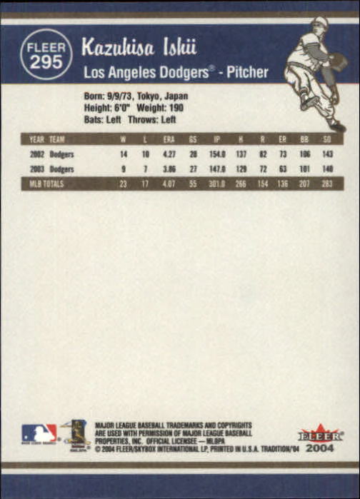 2004 Fleer Tradition Baseball "Main Set" Base Cards #251 to #500 - Picture 73 of 361