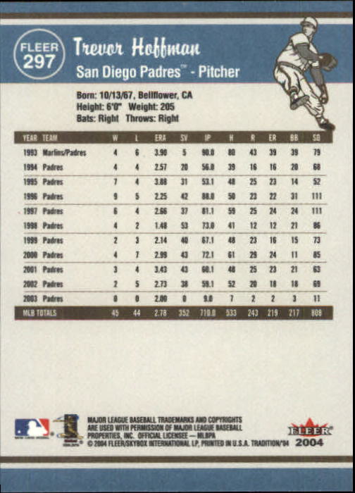 2004 Fleer Tradition Baseball "Main Set" Base Cards #251 to #500 - Picture 77 of 361