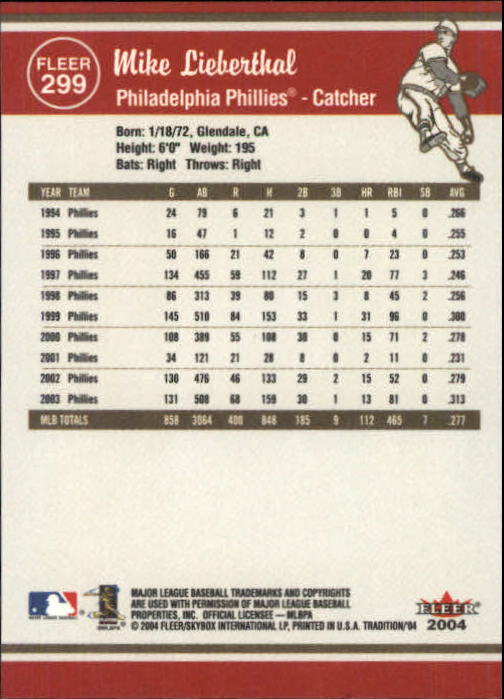 2004 Fleer Tradition Baseball "Main Set" Base Cards #251 to #500 - Picture 81 of 361