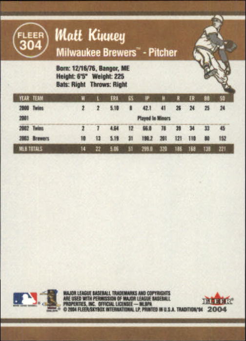 2004 Fleer Tradition Baseball "Main Set" Base Cards #251 to #500 - Picture 89 of 361