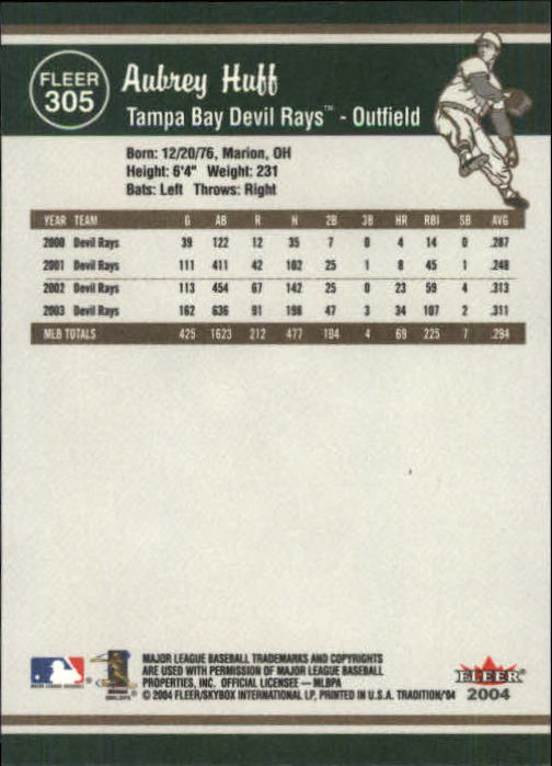 2004 Fleer Tradition Baseball "Main Set" Base Cards #251 to #500 - Picture 91 of 361