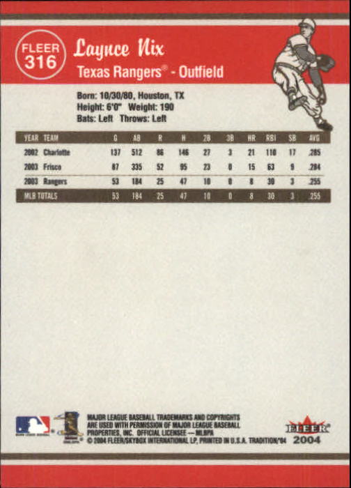 2004 Fleer Tradition Baseball "Main Set" Base Cards #251 to #500 - Picture 111 of 361