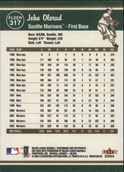 2004 Fleer Tradition Baseball "Main Set" Base Cards #251 to #500 - Picture 113 of 361