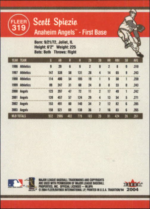 2004 Fleer Tradition Baseball "Main Set" Base Cards #251 to #500 - Picture 117 of 361