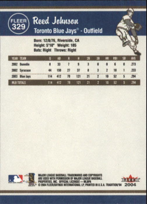 2004 Fleer Tradition Baseball "Main Set" Base Cards #251 to #500 - Picture 133 of 361