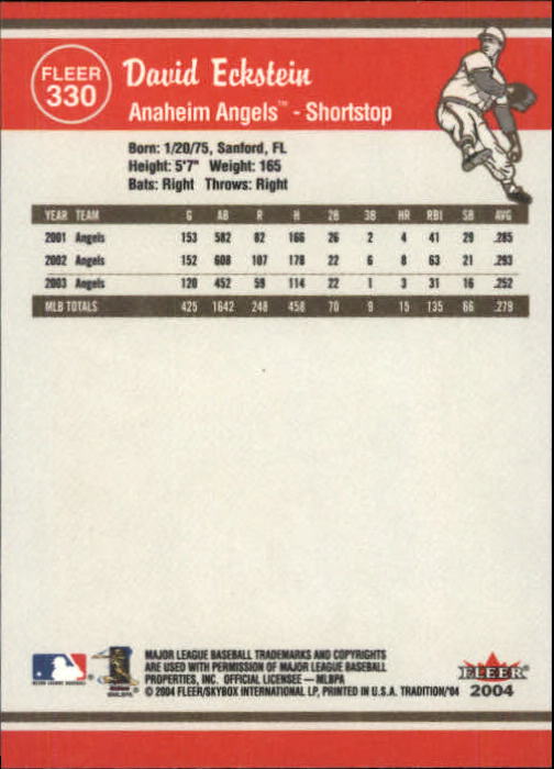2004 Fleer Tradition Baseball "Main Set" Base Cards #251 to #500 - Picture 135 of 361
