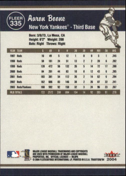 2004 Fleer Tradition Baseball "Main Set" Base Cards #251 to #500 - Picture 145 of 361