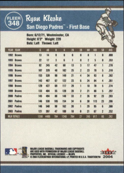2004 Fleer Tradition Baseball "Main Set" Base Cards #251 to #500 - Picture 169 of 361