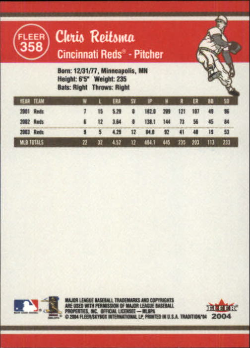 2004 Fleer Tradition Baseball "Main Set" Base Cards #251 to #500 - Picture 189 of 361