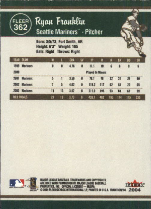 2004 Fleer Tradition Baseball "Main Set" Base Cards #251 to #500 - Picture 197 of 361
