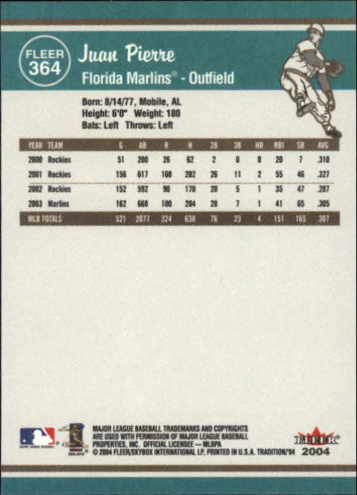2004 Fleer Tradition Baseball "Main Set" Base Cards #251 to #500 - Picture 201 of 361