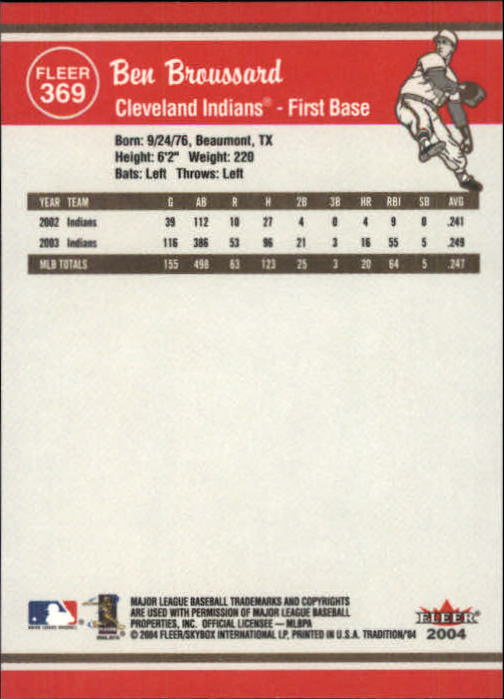 2004 Fleer Tradition Baseball "Main Set" Base Cards #251 to #500 - Picture 211 of 361