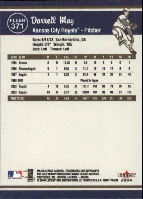 2004 Fleer Tradition Baseball "Main Set" Base Cards #251 to #500 - Picture 215 of 361