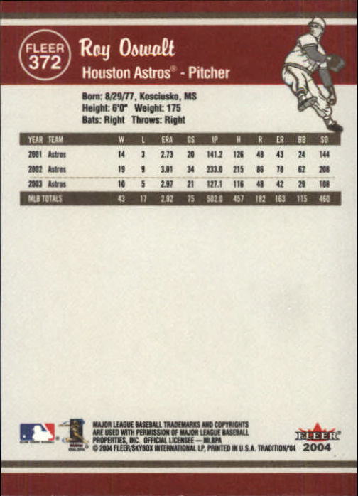 2004 Fleer Tradition Baseball "Main Set" Base Cards #251 to #500 - Picture 217 of 361