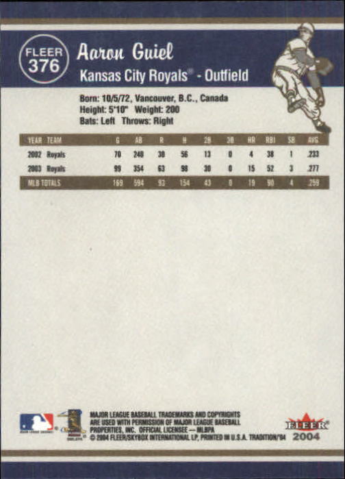 2004 Fleer Tradition Baseball "Main Set" Base Cards #251 to #500 - Picture 225 of 361