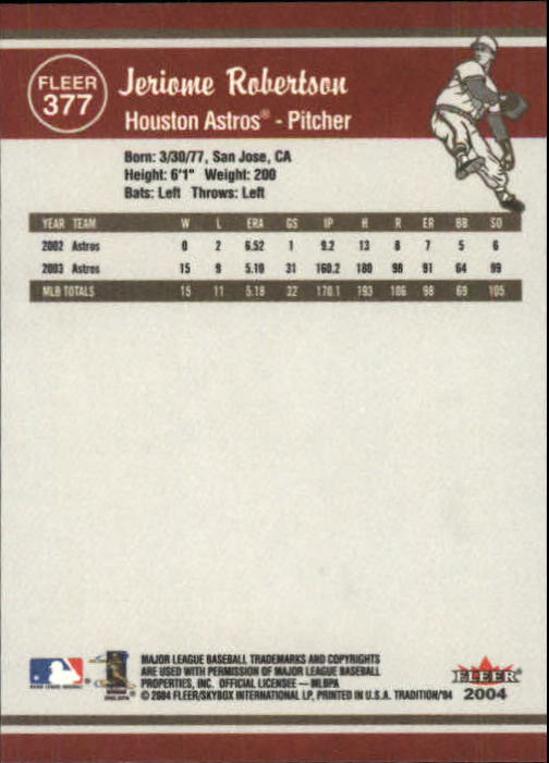 2004 Fleer Tradition Baseball "Main Set" Base Cards #251 to #500 - Picture 227 of 361