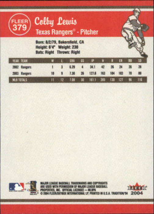 2004 Fleer Tradition Baseball "Main Set" Base Cards #251 to #500 - Picture 231 of 361