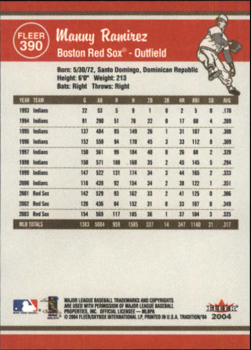 2004 Fleer Tradition Baseball "Main Set" Base Cards #251 to #500 - Picture 251 of 361