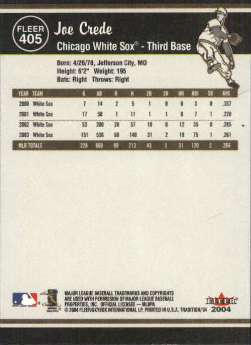 2004 Fleer Tradition Baseball "Main Set" Base Cards #251 to #500 - Picture 273 of 361