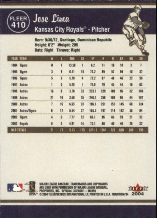 2004 Fleer Tradition Baseball "Main Set" Base Cards #251 to #500 - Picture 279 of 361