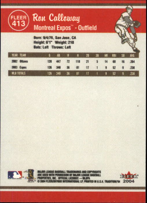 2004 Fleer Tradition Baseball "Main Set" Base Cards #251 to #500 - Picture 283 of 361