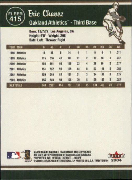 2004 Fleer Tradition Baseball "Main Set" Base Cards #251 to #500 - Picture 285 of 361